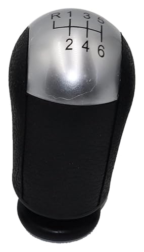 VPNMNZTPAP Auto Schaltknauf Kompatibel mit Ford Kompatibel mit Transit Van MK7 2006-2013 Auto 5 6 Gang Schaltknauf Hebel Stick Kopf Griff Gaitor Boot Cover(Silver 6 Speed) von VPNMNZTPAP