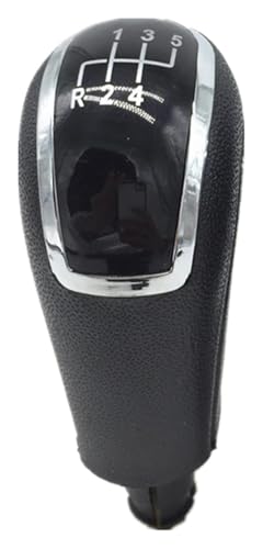 VPNMNZTPAP Auto Schaltknauf Kompatibel mit Skoda Kompatibel mit Octavia A5 A6 Auto Schaltknauf Hebel Stift Griff Gamasche Boot Abdeckung Fall 2004-2012(5 Speed Black Knob) von VPNMNZTPAP