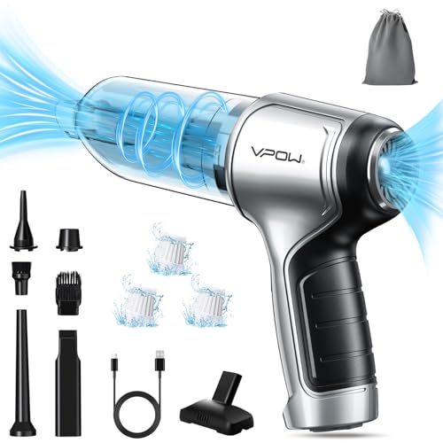 Akku Handstaubsauger Auto Staubsauger Kabellos: 15000PA Akkusauger mit 3 HEPA Filter - 5000mAh Handheld Vacuum Cleaner - Mini USB Staubsauger Aandsauger für Auto Haustiere Haus Car von VPOW