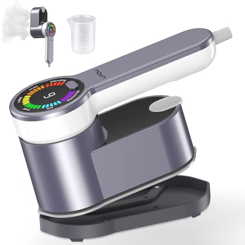 Tragbare Steamer Dampfglätter Reisebügeleisen für Kleidung: 1200W Handheld Garment Steamer mit 120 ml Wassertank - Mini Portable Dampfbügeleisen 5 Dampfstufen - Steam Iron für Kleidung & Hemden Bügeln von VPOW