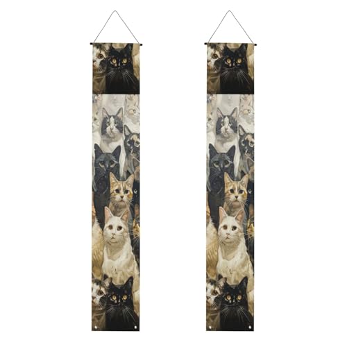 Banner mit Katzendruck, festliche Atmosphäre, für jeden Anlass, für drinnen und draußen, Tür, Veranda, mehr Banner mit Katzendruck, festliche Atmosphäre, für jeden Anlass, für drinnen und draußen, Tür, Veranda, mehr von VPPUR