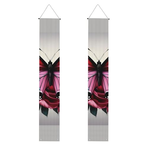 Banner mit Rosen- und Schmetterlings-Druck, festliche Atmosphäre, für jeden Anlass, für drinnen und draußen, Tür, Veranda, mehr Banner mit Rosen- und Schmetterlings-Druck, festliche Atmosphäre, für jeden Anlass, für drinnen und draußen, Tür, Veranda, mehr von VPPUR