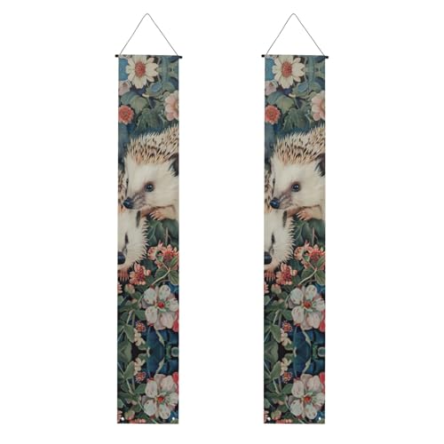 Banner mit floralem Igel-Druck, festliche Atmosphäre, für jeden Anlass, für drinnen und draußen, Tür, Veranda, mehr Banner mit floralem Igel-Druck, festliche Atmosphäre, für jeden Anlass, für drinnen und draußen, Tür, Veranda, mehr von VPPUR
