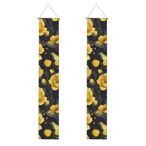 Banner mit gelben Blumen-Schmetterlingen, Dekoration für jeden Anlass, drinnen und draußen, Haustür, Veranda mehr Banner mit gelben Blumen-Schmetterlingen, Dekoration für jeden Anlass, drinnen und draußen, Haustür, Veranda mehr von VPPUR