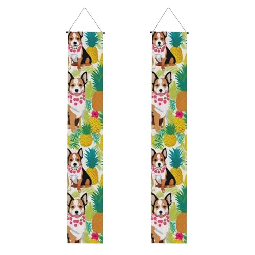 Banner mit tropischen Blumen und Corgi-Druck, festliche Atmosphäre, für jeden Anlass, für drinnen und draußen, Tür, Veranda, mehr Banner mit tropischen Blumen und Corgi-Druck, festliche Atmosphäre, für jeden Anlass, für drinnen und draußen, Tür, Veranda, mehr von VPPUR