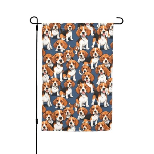 Beagle-Hunde-Druck, verschiedene Flaggen, Gartenflagge, Outdoor-Flagge, Hofdekoration für Terrasse, Veranda oder Rasenflagge von VPPUR