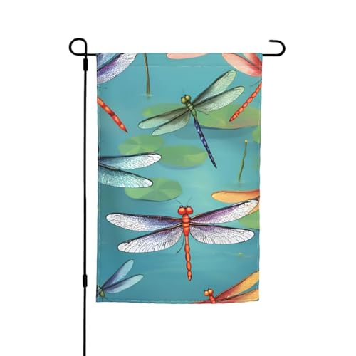 Blaue Libellen-Druck, verschiedene Flaggen, Gartenflagge, Outdoor-Flagge, Hofdekoration für Terrasse, Veranda oder Rasenflagge Blaue Libellen-Druck, verschiedene Flaggen, Gartenflagge, Outdoor-Flagge, Hofdekoration für Terrasse, Veranda oder Rasenflagge von VPPUR