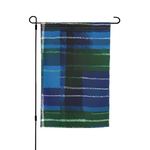 Blaue und grüne schottische Flagge mit schottischem Schottenkaro-Muster, Gartenflagge für den Außenbereich, Dekoration für Terrasse, Veranda oder Rasenflagge von VPPUR