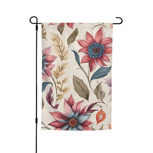 Boho-Flagge mit Blumendruck, Gartenflagge, für Terrasse, Veranda, Rasen Boho-Flagge mit Blumendruck, Gartenflagge, für Terrasse, Veranda, Rasen von VPPUR