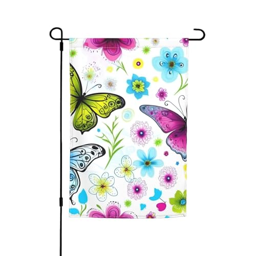 Bunte Frühlingsflagge, Schmetterlings-Druck, verschiedene Flaggen, Gartenflagge, Outdoor-Flagge, Hofdekoration für Terrasse, Veranda oder Rasenflagge Bunte Frühlingsflagge, Schmetterlings-Druck, verschiedene Flaggen, Gartenflagge, Outdoor-Flagge, Hofdekoration für Terrasse, Veranda oder Rasenflagge von VPPUR