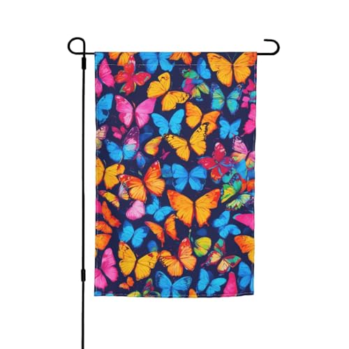 Bunte Schmetterlings-Druck, verschiedene Flaggen, Gartenflagge, Outdoor-Flagge, Hofdekoration für Terrasse, Veranda oder Rasenflagge von VPPUR