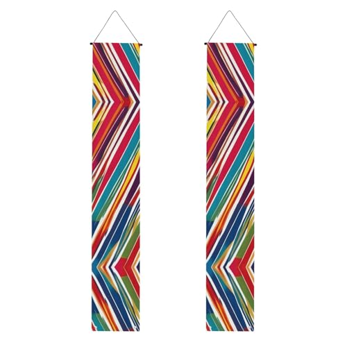 Farbige Streifen Druck Banner Dekor Festliches Ambiente für jeden Anlass Indoor Outdoor Tür Veranda Mehr von VPPUR