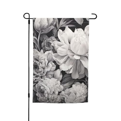 Gartenflagge, graphit Blumenmuster, für Terrasse, Veranda, Rasen Gartenflagge, graphit Blumenmuster, für Terrasse, Veranda, Rasen von VPPUR