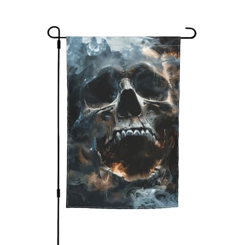 Gartenflagge mit Horror-Geisterschädel und Gartenflagge, für Terrasse, Veranda, Rasen von VPPUR