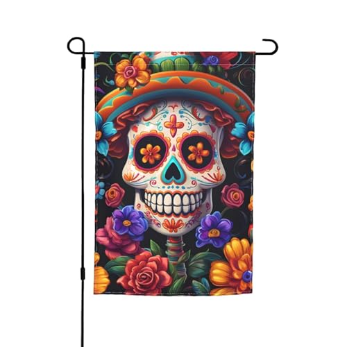 Gartenflagge mit Horrorschädel-Motiv, für Terrasse, Veranda, Rasen von VPPUR