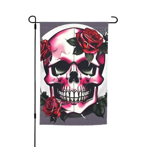 Gartenflagge mit Rosen-Schädel-Druck, verschiedene Flaggen, Outdoor-Flagge, Hofdekoration für Terrasse, Veranda oder Rasenflagge Gartenflagge mit Rosen-Schädel-Druck, verschiedene Flaggen, Outdoor-Flagge, Hofdekoration für Terrasse, Veranda oder Rasenflagge von VPPUR