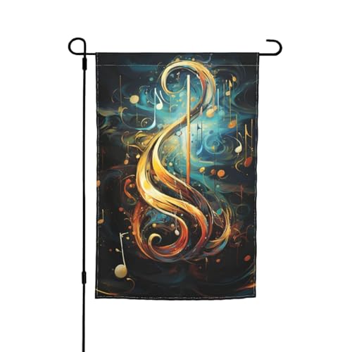 Gartenflagge mit musikalischen Symbolen für Terrasse, Veranda, Rasen von VPPUR