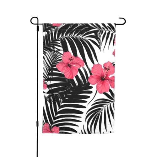 Gartenflagge mit rotem Hibiskusdruck, verschiedene Flaggen, Gartenflagge, Hofdekoration für Terrasse, Veranda oder Rasenflagge von VPPUR