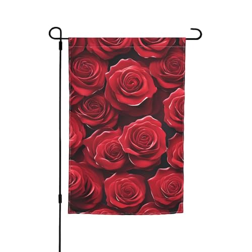 Gartenflagge mit roter Rose1, Gartenflagge, für Terrasse, Veranda, Rasen Gartenflagge mit roter Rose1, Gartenflagge, für Terrasse, Veranda, Rasen von VPPUR