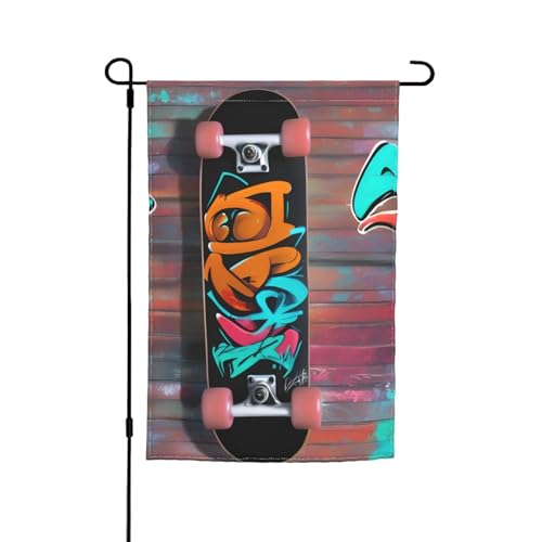 Graffiti Gartenflagge, Skateboard, Gartenflagge für Terrasse, Veranda, Rasen Graffiti Gartenflagge, Skateboard, Gartenflagge für Terrasse, Veranda, Rasen von VPPUR