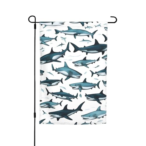 Haifischmuster mit verschiedenen Gesten, verschiedene Flaggen, Gartenflagge, Outdoor-Flagge, Hofdekoration für Terrasse, Veranda oder Rasenflagge Haifischmuster mit verschiedenen Gesten, verschiedene Flaggen, Gartenflagge, Outdoor-Flagge, Hofdekoration für Terrasse, Veranda oder Rasenflagge von VPPUR