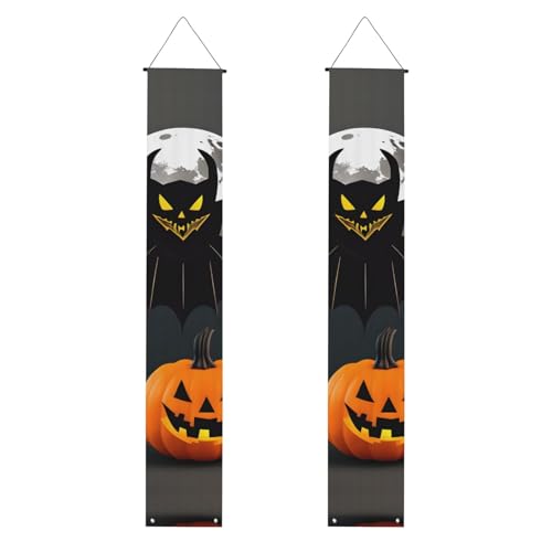 Halloween-Banner, Mond, Fledermaus, Kürbis, Dekoration, festliche Atmosphäre, für jeden Anlass, für drinnen und draußen, Tür, Veranda, mehr Halloween-Banner, Mond, Fledermaus, Kürbis, Dekoration, festliche Atmosphäre, für jeden Anlass, für drinnen und draußen, Tür, Veranda, mehr von VPPUR