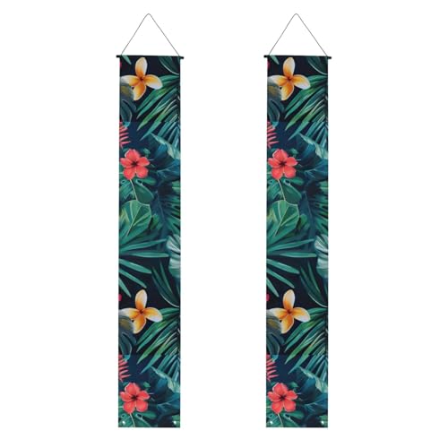 Hojas Tropicales y Flores Print Banner Dekor Festliches Ambiente für jeden Anlass Indoor Outdoor Tür Veranda Mehr von VPPUR