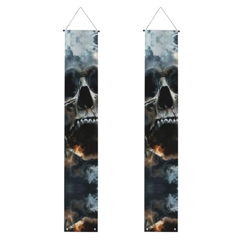 Horror Ghost Skull Print Banner Dekoration festliche Atmosphäre für jeden Anlass Innen Außen Haustür Veranda Mehr von VPPUR