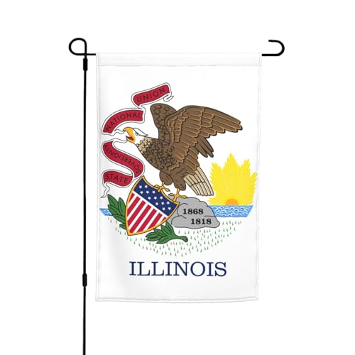Illinois Landesflagge mit mehreren Gartenflaggen für Terrasse, Veranda, Rasen, Dekoration Illinois Landesflagge mit mehreren Gartenflaggen für Terrasse, Veranda, Rasen, Dekoration von VPPUR
