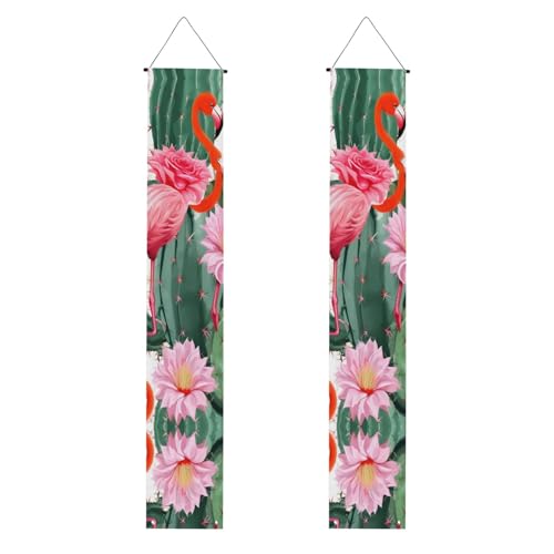 Kaktus-Flamingo-Blumen-Flagge für festliche Atmosphäre für jeden Anlass, Innen- und Außenbereich, Vordertür, Veranda und mehr von VPPUR