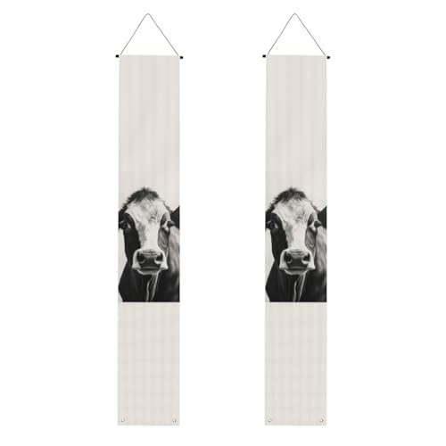 Kuhflagge in Schwarz und Weiß mit dekorativem Druck für jeden Anlass, drinnen und draußen, Vordertür, Veranda und mehr Kuhflagge in Schwarz und Weiß mit dekorativem Druck für jeden Anlass, drinnen und draußen, Vordertür, Veranda und mehr von VPPUR
