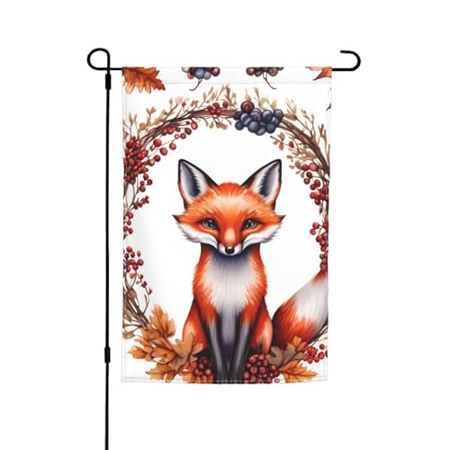 Liebes-Cartoon-Fuchs-Druck, verschiedene Flaggen, Gartenflagge, Outdoor-Flagge, Hofdekoration für Terrasse, Veranda oder Rasenflagge Liebes-Cartoon-Fuchs-Druck, verschiedene Flaggen, Gartenflagge, Outdoor-Flagge, Hofdekoration für Terrasse, Veranda oder Rasenflagge von VPPUR