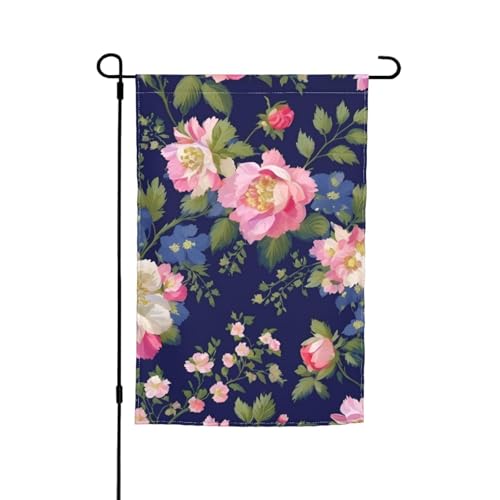 Marineblaue Basis, Blumendruck, verschiedene Flaggen, Gartenflagge, Outdoor-Flagge, Hofdekoration für Terrasse, Veranda oder Rasenflagge Marineblaue Basis, Blumendruck, verschiedene Flaggen, Gartenflagge, Outdoor-Flagge, Hofdekoration für Terrasse, Veranda oder Rasenflagge von VPPUR