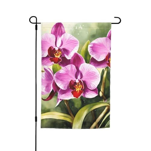 Orchideen-Druck, verschiedene Flaggen, Gartenflagge, Outdoor-Flagge, Hofdekoration für Terrasse, Veranda oder Rasenflagge von VPPUR