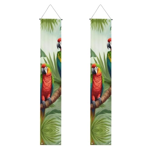 Papageienvögel und tropischer Baum, Banner, Dekoration, festliche Atmosphäre, für jeden Anlass, für drinnen und draußen, Tür, Veranda, mehr Papageienvögel und tropischer Baum, Banner, Dekoration, festliche Atmosphäre, für jeden Anlass, für drinnen und draußen, Tür, Veranda, mehr von VPPUR
