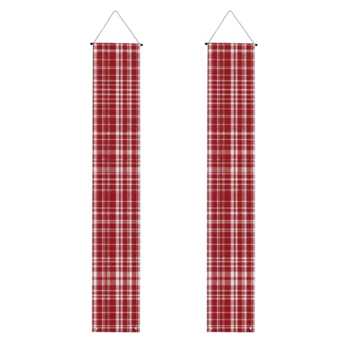 Plaid-Banner mit rotem und schwarzem Druck, festliche Atmosphäre, für jeden Anlass, für drinnen und draußen, Tür, Veranda, mehr von VPPUR