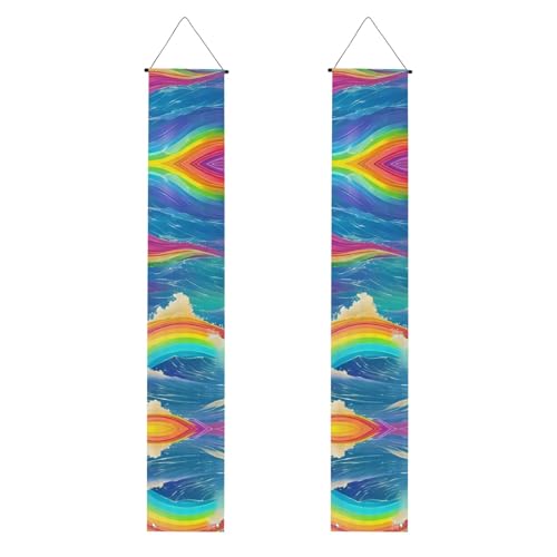 Regenbogen-Ozean-Druck, Banner, Dekoration, festliche Atmosphäre, für jeden Anlass, für drinnen und draußen, Tür, Veranda, mehr von VPPUR