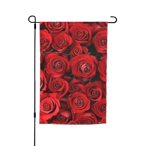 Rote Rosen-Druck, verschiedene Flaggen, Gartenflagge, Outdoor-Flagge, Hofdekoration für Terrasse, Veranda oder Rasenflagge Rote Rosen-Druck, verschiedene Flaggen, Gartenflagge, Outdoor-Flagge, Hofdekoration für Terrasse, Veranda oder Rasenflagge von VPPUR