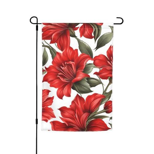Schöne rote Blumendruck, verschiedene Flaggen, Gartenflagge, Outdoor-Flagge, Hofdekoration für Terrasse, Veranda oder Rasenflagge Schöne rote Blumendruck, verschiedene Flaggen, Gartenflagge, Outdoor-Flagge, Hofdekoration für Terrasse, Veranda oder Rasenflagge von VPPUR