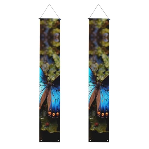 Schöner blauer Schmetterlings-Druck, Banner, Dekoration, festliche Atmosphäre, für jeden Anlass, für drinnen und draußen, Tür, Veranda, mehr von VPPUR