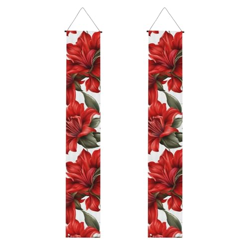 Schönes Banner mit roten Blumen, festliche Dekoration für jeden Anlass, drinnen und draußen, Haustür, Veranda usw von VPPUR