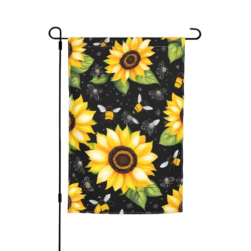 Sonnenblumen-Bienen-Druck, verschiedene Flaggen, Gartenflagge, Outdoor-Flagge, Hofdekoration für Terrasse, Veranda oder Rasenflagge Sonnenblumen-Bienen-Druck, verschiedene Flaggen, Gartenflagge, Outdoor-Flagge, Hofdekoration für Terrasse, Veranda oder Rasenflagge von VPPUR