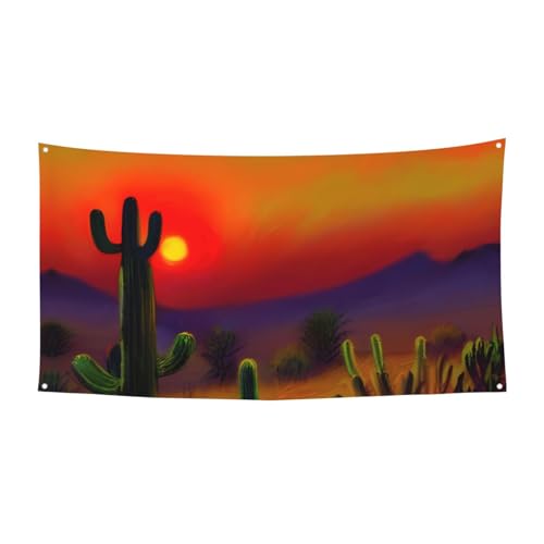 Sonnenuntergang Kaktus in Wüstenprint Festliches Partybanner Karneval Indoor Outdoor Geburtstag Jahrestag Hochzeit Urlaub von VPPUR