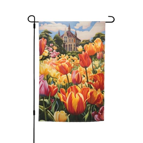 Tulpen-Garten-Druck, verschiedene Flaggen, Gartenflagge, Outdoor-Flagge, Hofdekoration für Terrasse, Veranda oder Rasenflagge Tulpen-Garten-Druck, verschiedene Flaggen, Gartenflagge, Outdoor-Flagge, Hofdekoration für Terrasse, Veranda oder Rasenflagge von VPPUR
