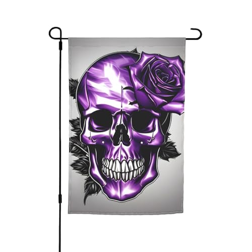 Violette Rose und Totenkopf-Druck, verschiedene Flaggen, Gartenflagge, Outdoor-Flagge, Hofdekoration für Terrasse, Veranda oder Rasenflagge Violette Rose und Totenkopf-Druck, verschiedene Flaggen, Gartenflagge, Outdoor-Flagge, Hofdekoration für Terrasse, Veranda oder Rasenflagge von VPPUR