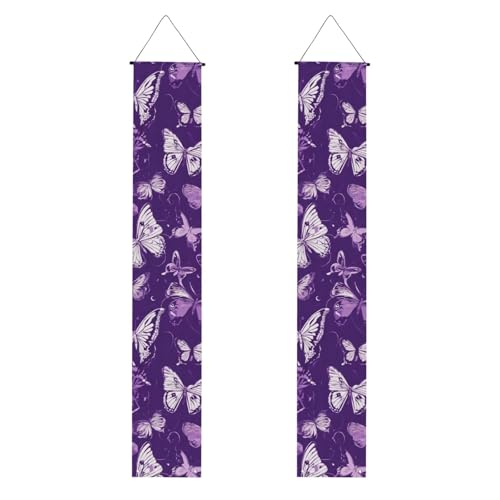 Violette Schmetterlinge, Blumendruck, Banner, Dekoration, festliche Atmosphäre, für jeden Anlass, für drinnen und draußen, Tür, Veranda, mehr Violette Schmetterlinge, Blumendruck, Banner, Dekoration, festliche Atmosphäre, für jeden Anlass, für drinnen und draußen, Tür, Veranda, mehr von VPPUR