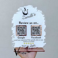 Google Review | Facebook Bewertung Geschäftsschild Qr Code Display Schild Friseurin Kosmetikerin Custom Business Signage von VPrintingStudio