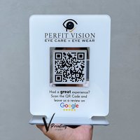 Qr-Code Google Facebook Bewertung Counter Schild, Business Acryl Schild | Salon Kosmetik Friseur Signage Display von VPrintingStudio