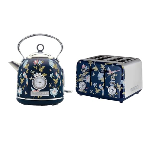 Laura Ashley Toaster und Wasserkocher Set von VQ (Elveden Marine, Elektrischer Wasserkocher und 4-Scheiben-Toaster) von VQ