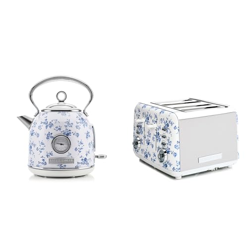 Laura Ashley Toaster und Wasserkocher Set von VQ - 1,7 L Wasserkocher mit Schnellkochfunktion und 4-Scheiben-Toaster mit Auftau- und Aufwärmfunktion - China Rose von VQ